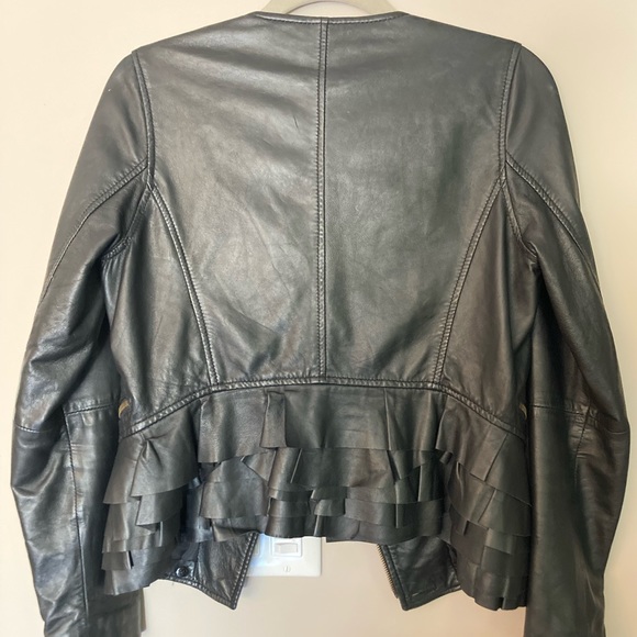 Witchery Women’s Black Leather Jacket/Blazer, AUS 8 (US Size 4) - Picture 4 of 9